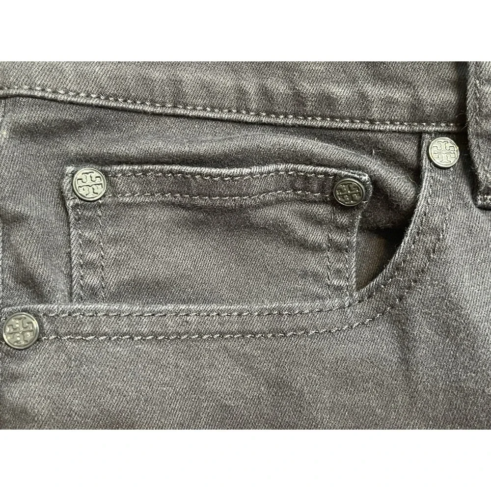 Tory Burch Women's Navy Blue High Waisted Stretch‎ Skinny Jeans Crop Denim 32x27